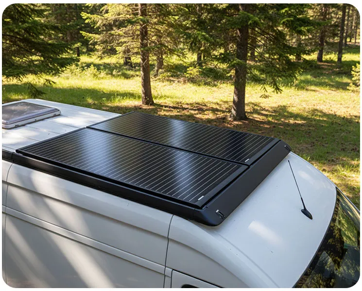 130w RV Glass Solar Panel with Aluminum Spoilers Bracket